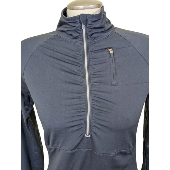 Athleta Womens Small Alacrity Half Zip Pullover Flint Gray Atheltic Top Running - Picture 2 of 7
